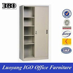 metal cabinet with sliding doors