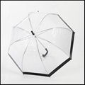 Dome shape PVC clear Umbrella with black printing edge 2