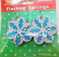 2014 new products Christmas flashing snowflake earrings