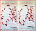 2014 fashion heart shape flashing led necklace 