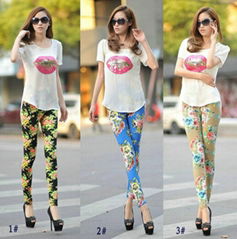 2014 Hot Spring New Arrival sexy lady's fashion printed Leggings 