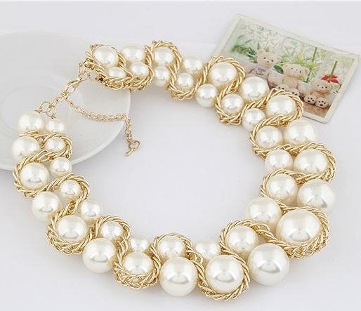 2014 fashion party chunky pearl necklace jewelry for women 2