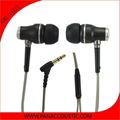 Graceful Wooden Stereo in-ear Earphone with Woven Wire Cable for iphone 3