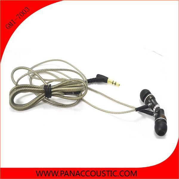 Graceful Wooden Stereo in-ear Earphone with Woven Wire Cable for iphone 4