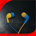 Hot selling colorful special Hand-Free Earphone with Mic & flat cable for samsun 1