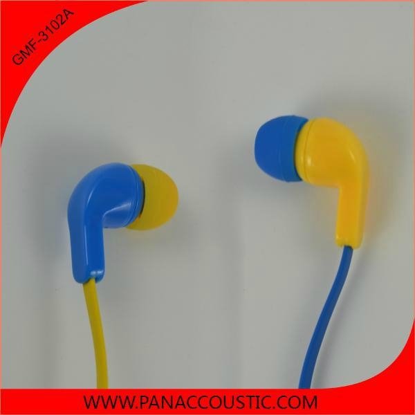 Hot selling colorful special Hand-Free Earphone with Mic & flat cable for samsun 2