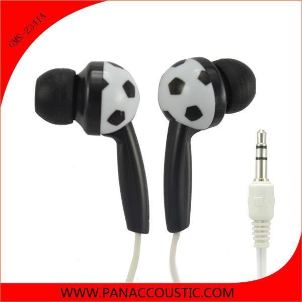 2014 fashion football style earphone for brazil promotion 2