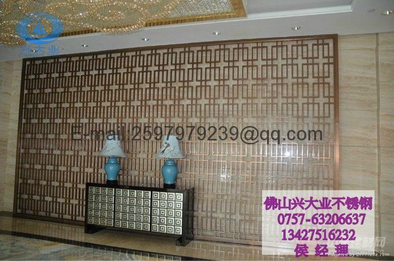Golden specular stainless steel screens partitions room dividers