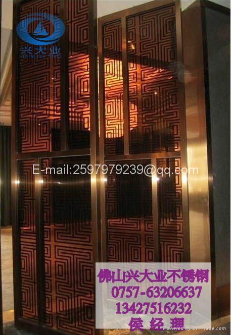 Stainless steel decorative partitions banquet room partitions with golden