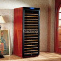 with security lock temperature controlled W470-B Dual-zone solid wood wine cabin 2