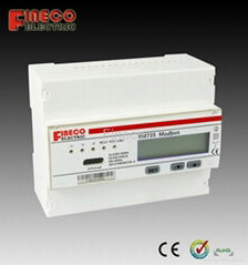 EM735 three phase din rail install wattmeter programmable energy meter