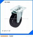 SD-1805 rubber wheel black rubber industrial caster 1