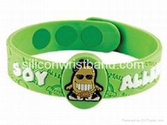 AllerMates Allergy adjustable Wristbands alert Medical ID Silicone Bracelet