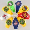 Orange sports silicone  watches Netherland flag Belgium football world cup 1