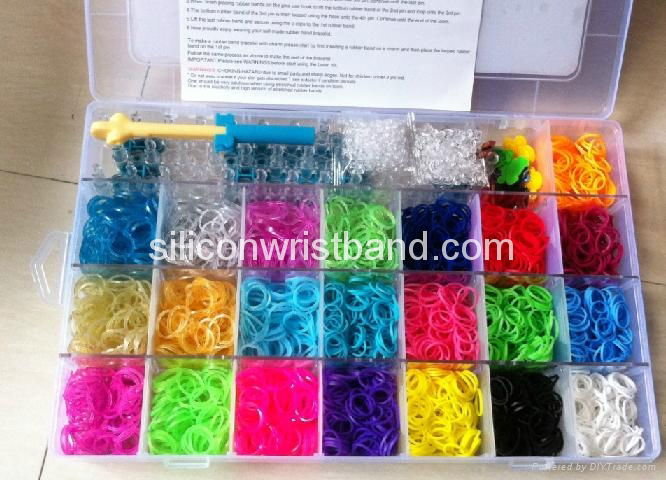 Original blue box Monster tail Loom Kits Rubber Bands Bracelet DIY