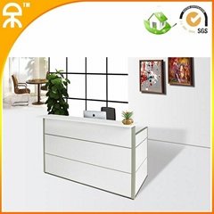 1.5m (4.92 feet) shining white simple desgin alluminum alloy cash desk QT1563