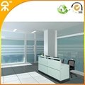 1.9meter small office glass reception counter table for 2 persons QT1807F