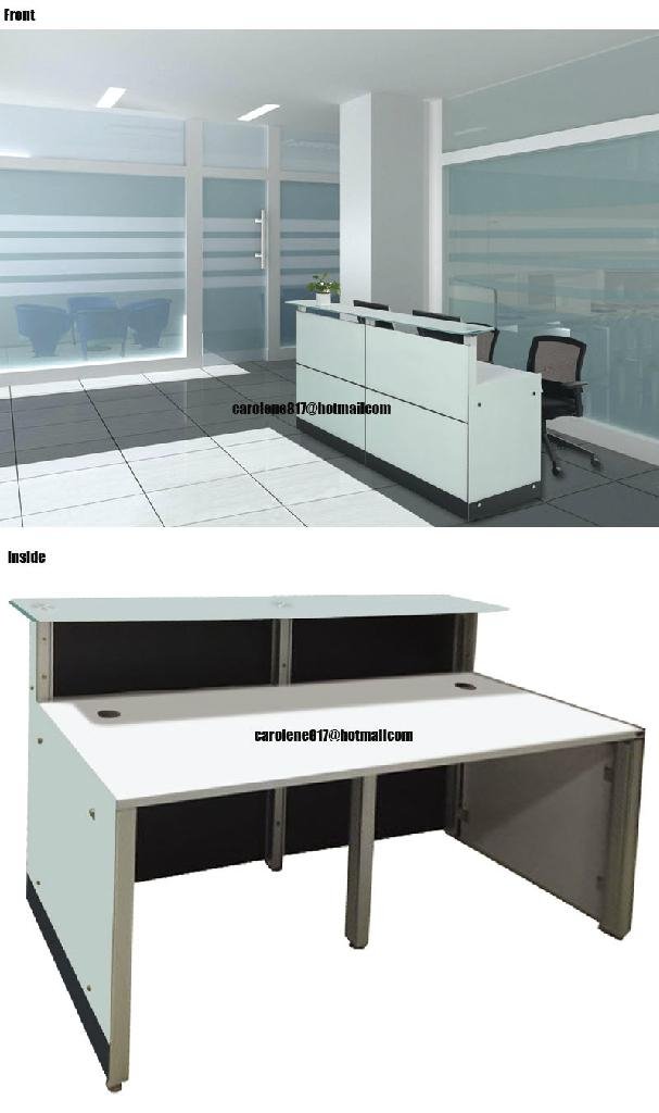 1.9meter small office glass reception counter table for 2 persons QT1807F 4