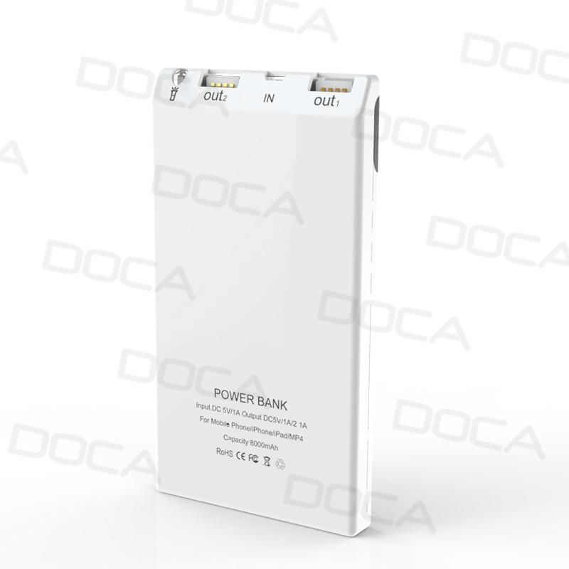 DOCA D601 Large OLED Screen 8000mAh Ultrathin Power Bank  3