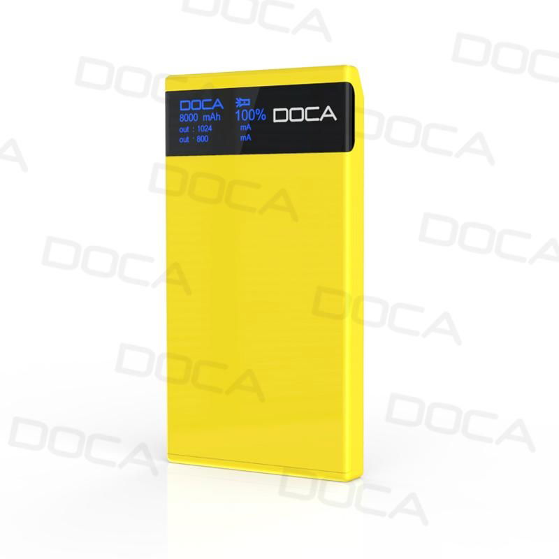 DOCA D601 Large OLED Screen 8000mAh Ultrathin Power Bank  4