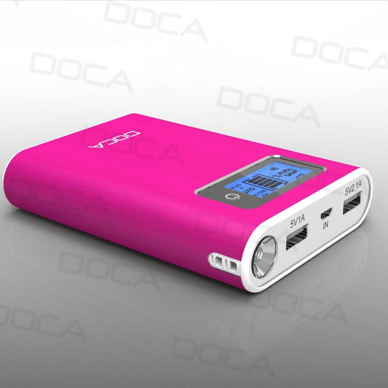 DOCA D568 dual usb portable charger power bank 12000mAh mobile power bank for mo 4