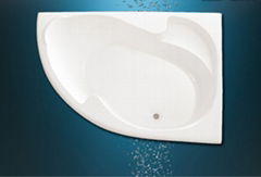 Acrylic simple built-in corner bathtub,drop-in soaking whirlpool