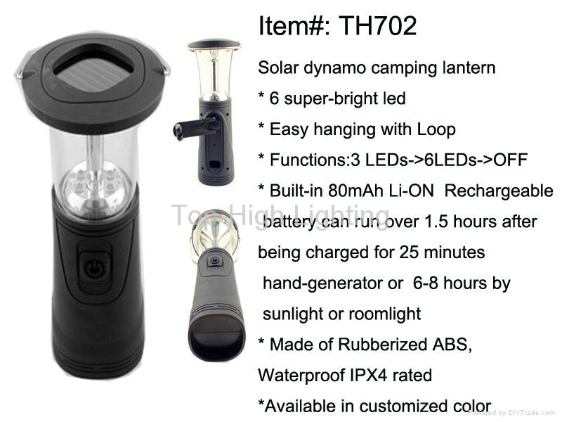 Rechargeable Solar Dynamo Camping Light