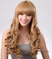 2014 fashion synthetic silky straight nature wave wig for women 2