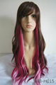 2014 fashion synthetic silky straight nature wave wig for women 5