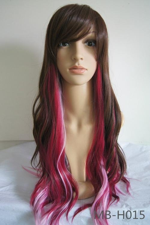 2014 fashion synthetic silky straight nature wave wig for women 5