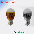 cheap shipping 3w bulb led silver golden shell led ball light e27 b22 e26 e14