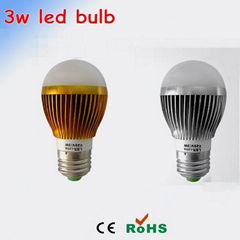 cheap shipping 3w bulb led silver golden shell led ball light e27 b22 e26 e14