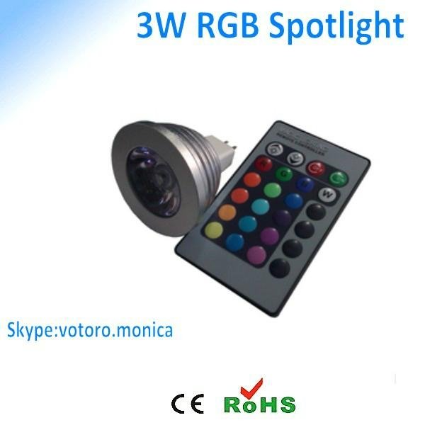 china manufacturer supply 3w rgb led spotlight gu10 with remote