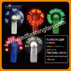 led flashing message mini fan