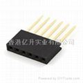 2.54mm Single Row Long Pin Female Header Straight Angle