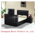 leather bed with tv in foot board 2