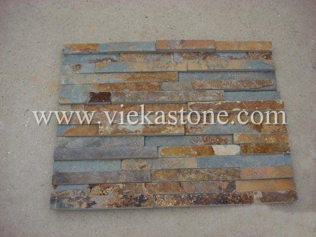 Slate nature culture stone Stacked Format wall Panel  2
