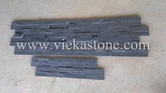 Black Slate nature culture stone Stacked Format wall Panels 1