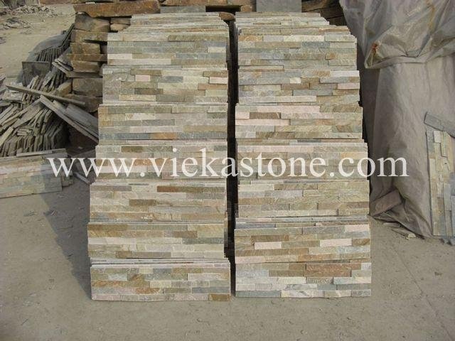 yellow Slate nature culture stone Stacked Format wall Panels 2