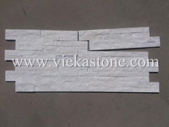 white quartzite nature culture stone Stacked Format wall Panels