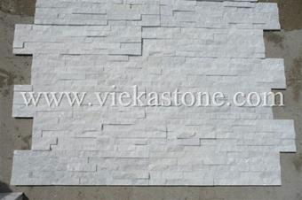 white quartzite nature culture stone Stacked Format wall Panels 2