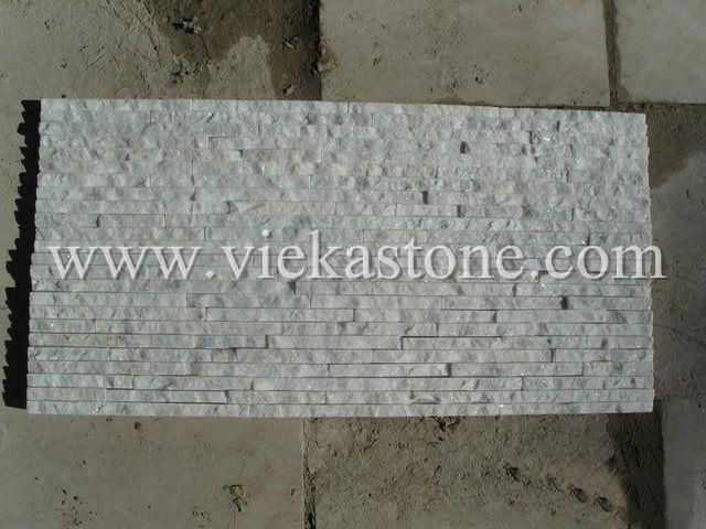 white quartzite nature culture stone Stacked Format wall Panels 3