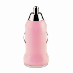 50 Pieces a lot Mini Bullet USB Car Charger Adaptor - Pink