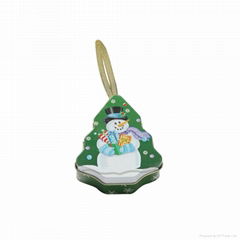 Small Tree shape Christmas tin box