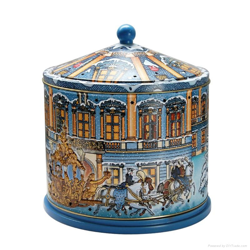 carousel music tin box