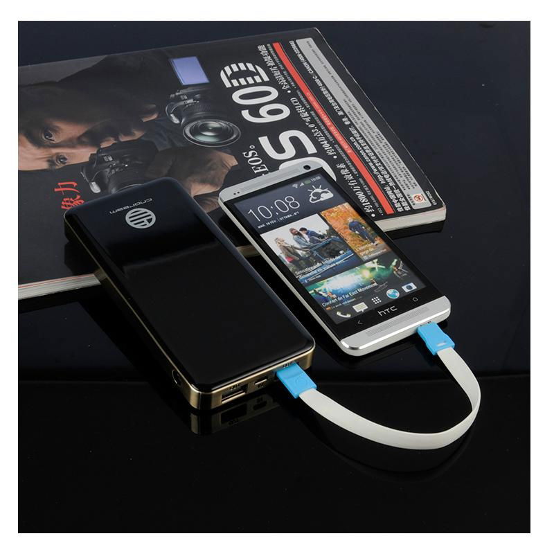 Portable mobile charger with LED light for mobile phone