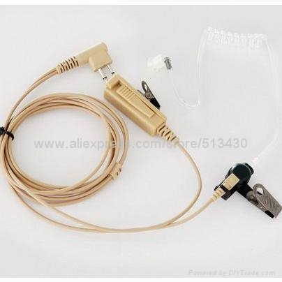 Two way radio beige color surveillance acoustic tube earphone 4