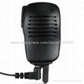 Two way radio handheld shoulder speaker mic.