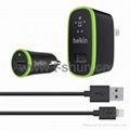 TSB1-06B Belkin Charger Kit with lightning to USB Cable ( 10 Watt/2.1 Amp Each ) 1