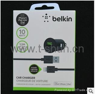 TSB1-02A Belkin Car Charger + Lightning ChargerSync Cable for iphone 5 ( 10 Watt 5
